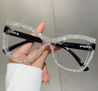 Rhinestone Decorated Cat-Eye Glasses