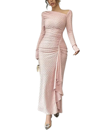 Elegant Asymmetrical Ruched Dress