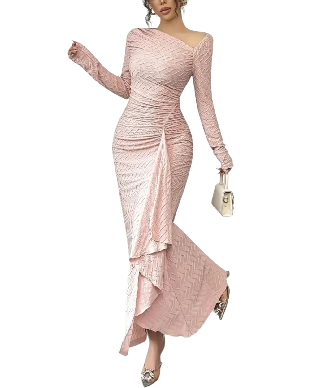 Elegant Asymmetrical Ruched Dress