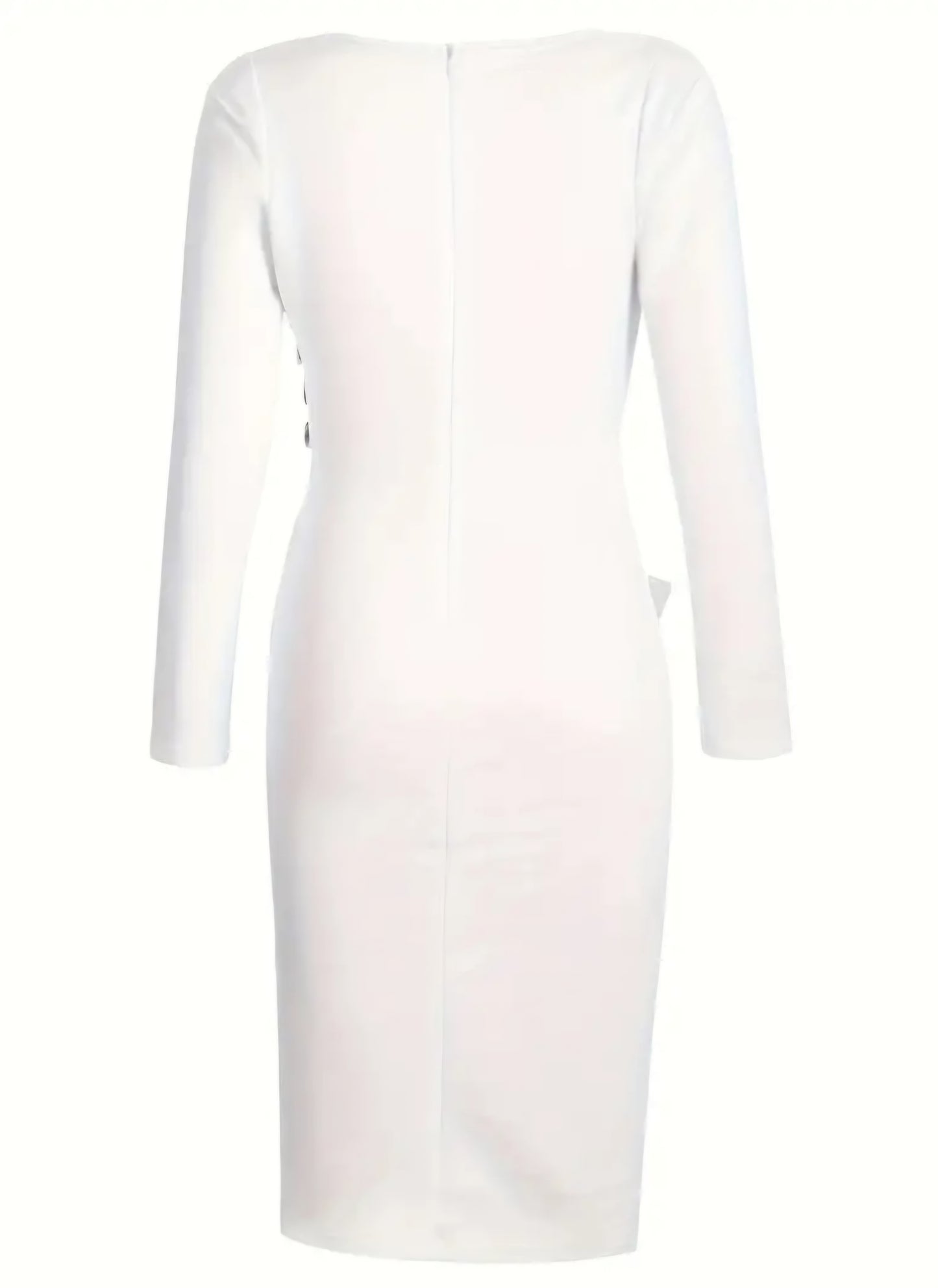 Deep V-Neck Pencil Midi Dress