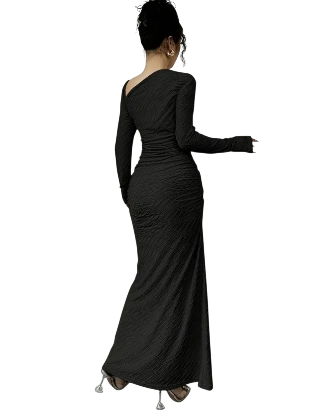 Elegant Asymmetrical Ruched Dress