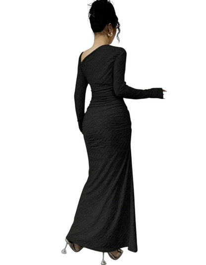 Elegant Asymmetrical Ruched Dress