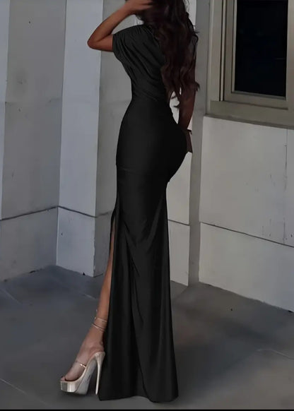 Sexy Bodycon Maxi Dress W/High Slit