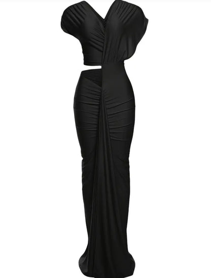 Sexy Bodycon Maxi Dress W/High Slit
