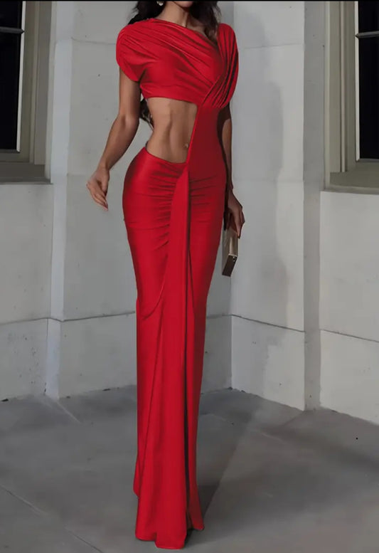Sexy Bodycon Maxi Dress W/High Slit