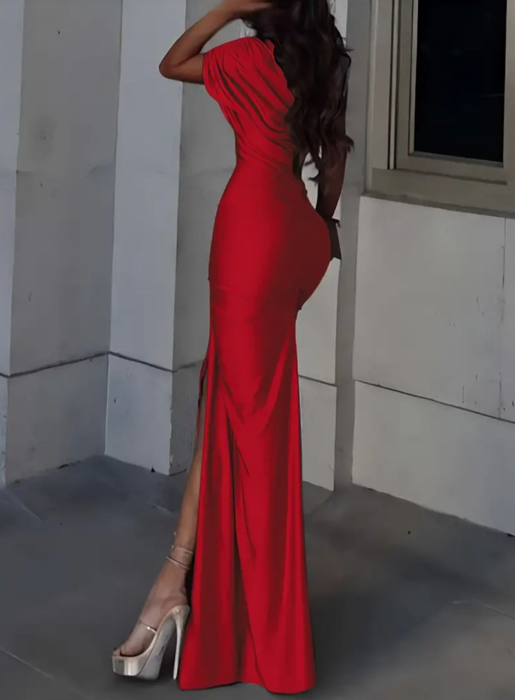Sexy Bodycon Maxi Dress W/High Slit