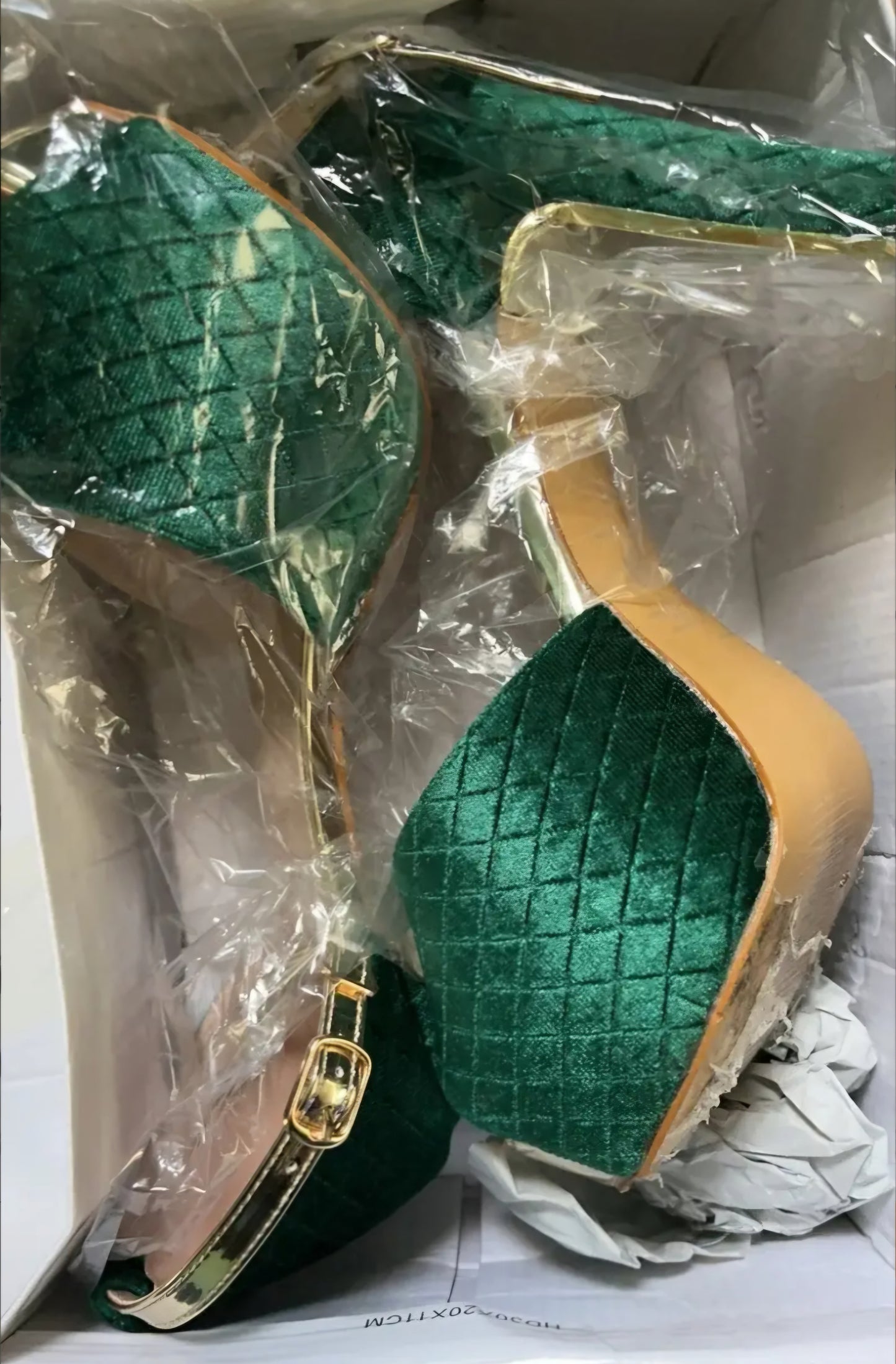 Ankle Suspender High Heel Pumps W/Golden Accents