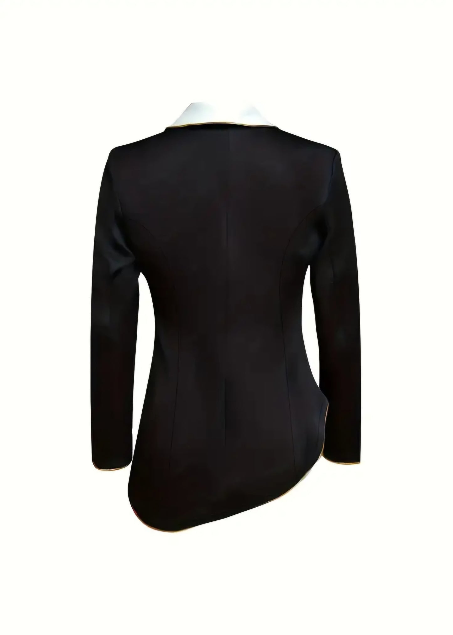 Elegant Asymmetrical Color-block Lapel Blazer