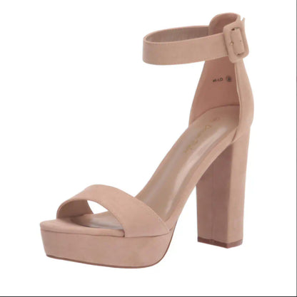Open Toe Chunky High- Heel Platform Pump