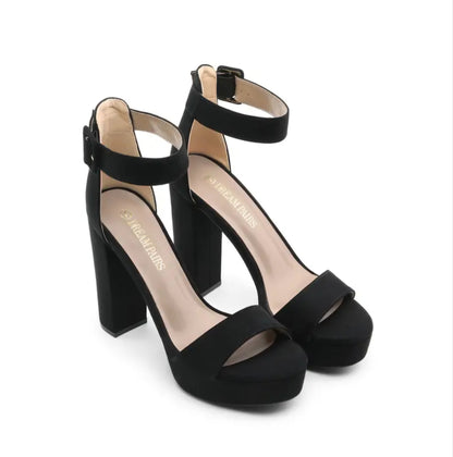 Open Toe Chunky High- Heel Platform Pump