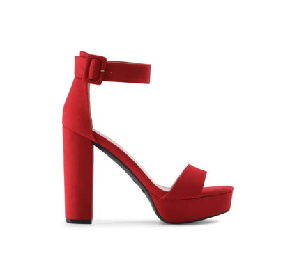 Open Toe Chunky High- Heel Platform Pump