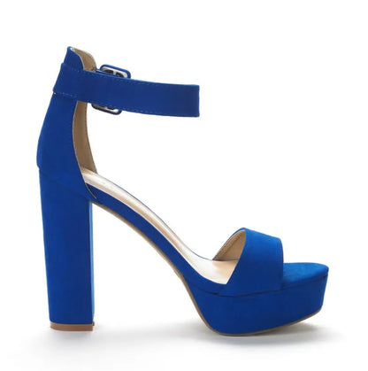 Open Toe Chunky High- Heel Platform Pump