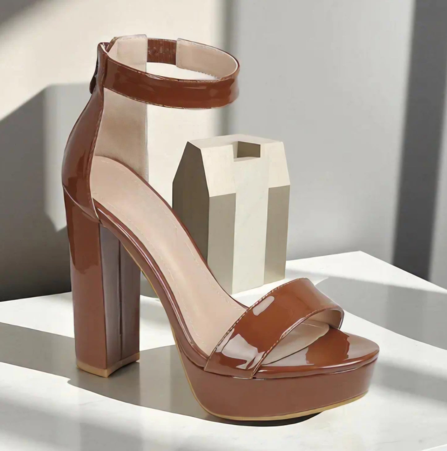 Ankle Strap Chunky High-Block Heel Platform