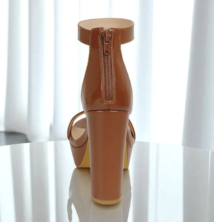 Ankle Strap Chunky High-Block Heel Platform