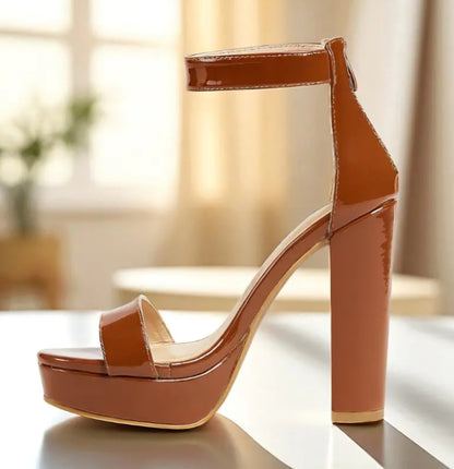 Ankle Strap Chunky High-Block Heel Platform