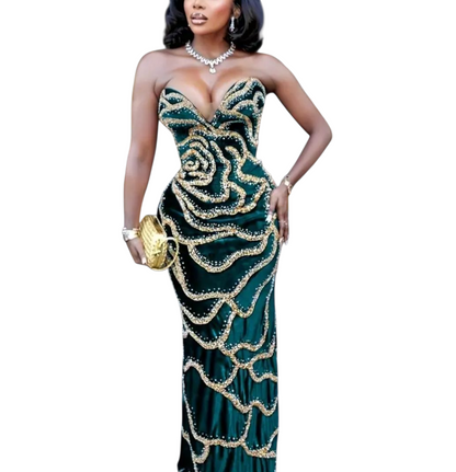 Luxurious V-Neck Mermaid Gown