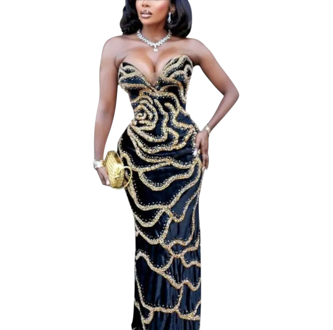 Luxurious V-Neck Mermaid Gown