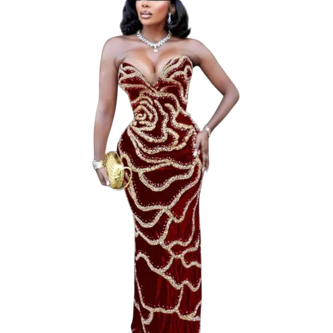 Luxurious V-Neck Mermaid Gown