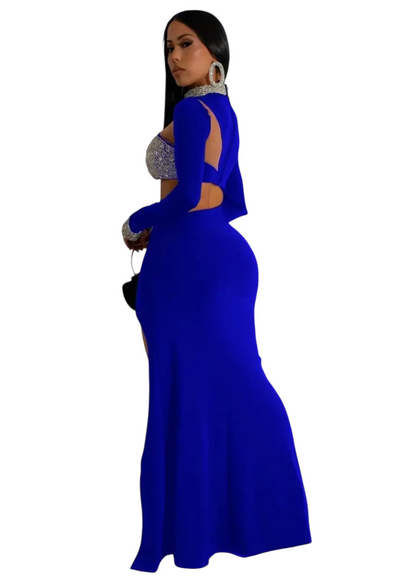 Elegant Cut-Out Mesh Mermaid Dress