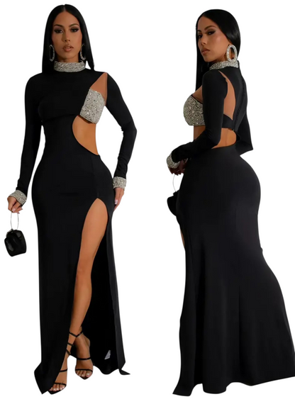 Elegant Cut-Out Mesh Mermaid Dress