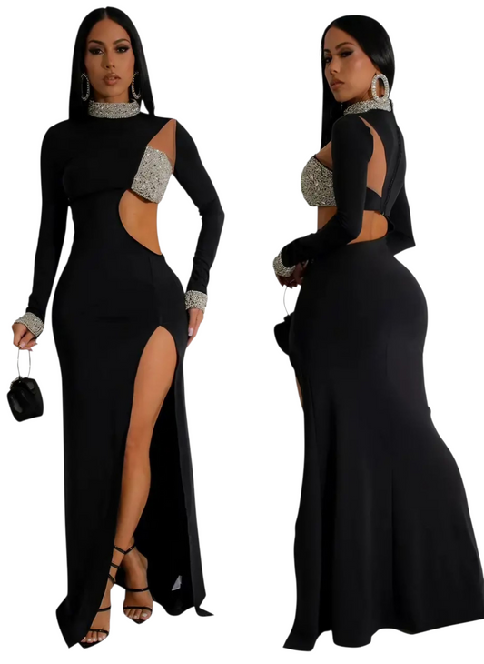 Elegant Cut-Out Mesh Mermaid Dress