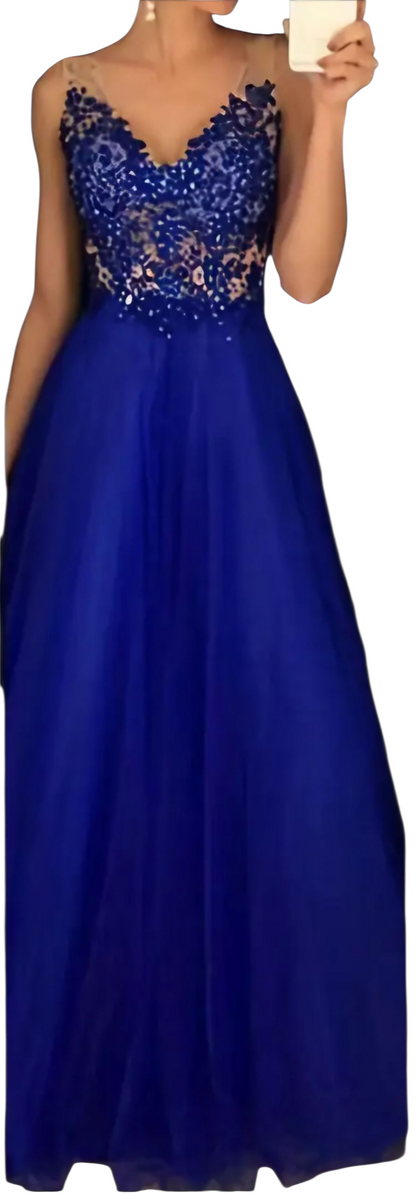 Deep V-Neck Hollow Back Bodycon Gown