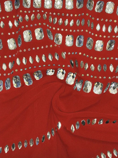 Rhinestone-Embellished Sleeveless Mermaid Dress