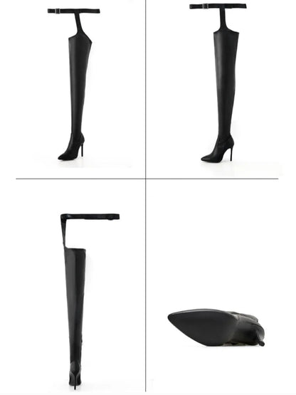 Belted Thigh-High Boots
