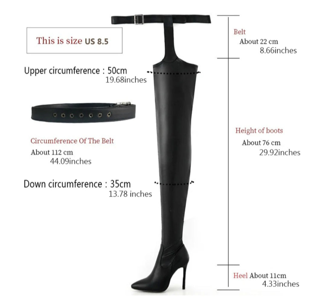 Belted Thigh-High Boots