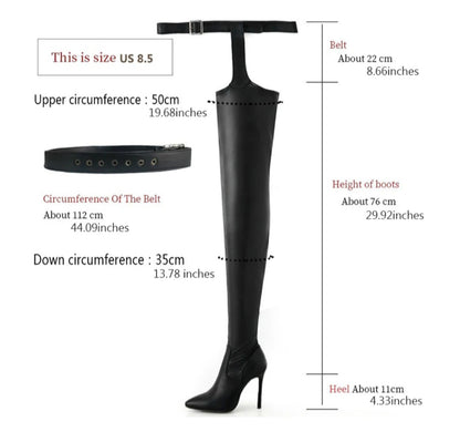 Belted Thigh-High Boots