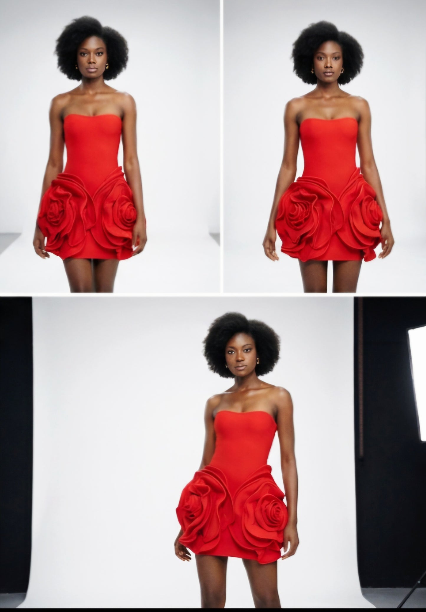 Flower-Strapless Dress