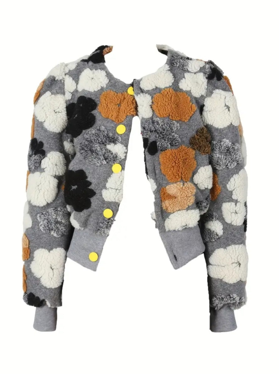 Elegant Floral Print Cardigan Jackets