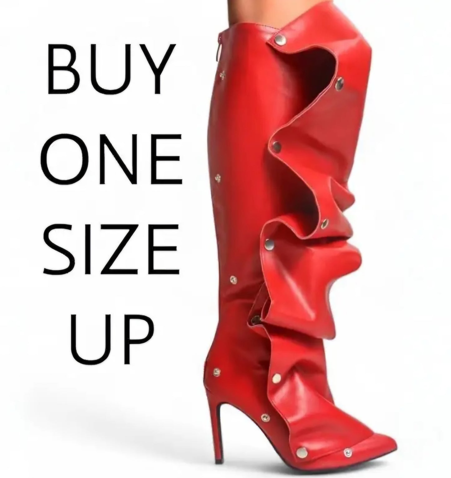 Knee-High Stiletto Heels Slouchy Shark Boots