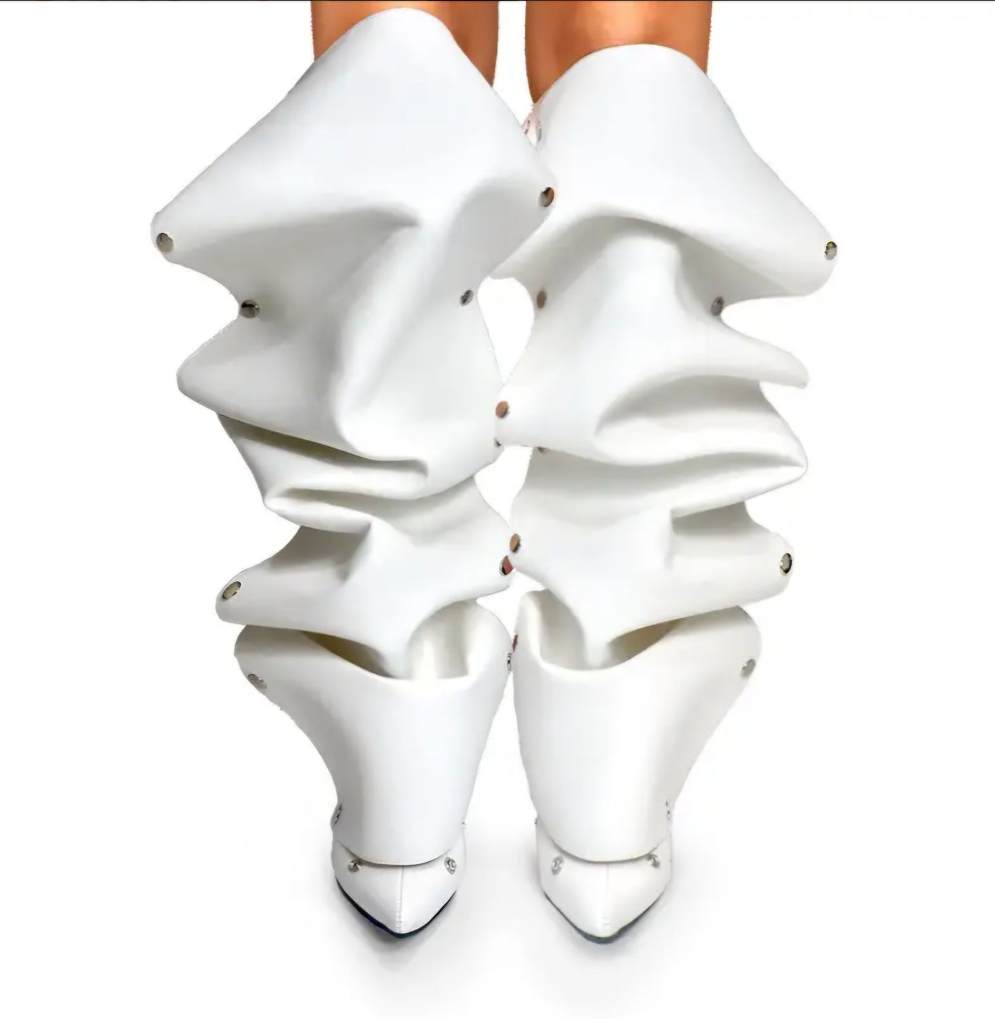 Knee-High Stiletto Heels Slouchy Shark Boots