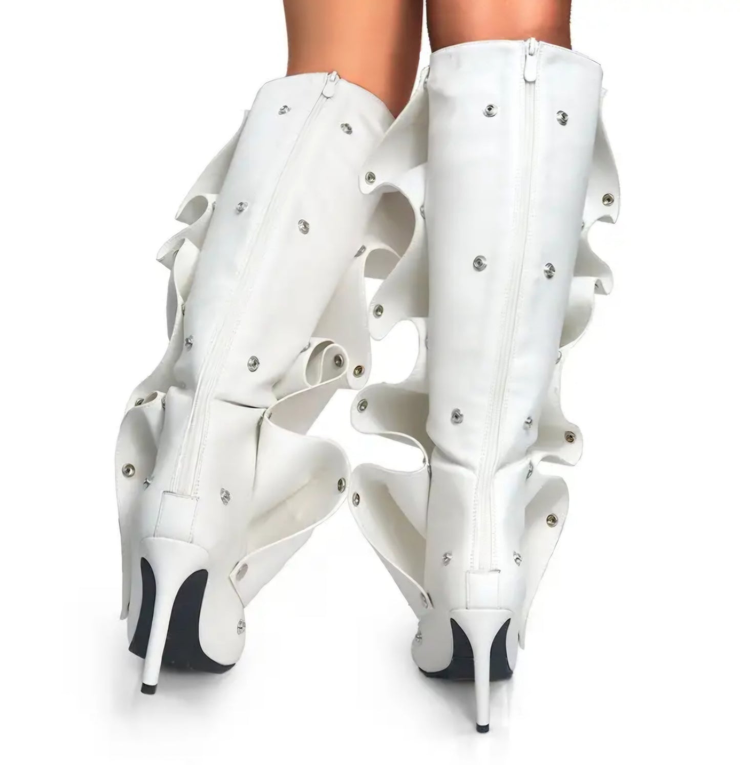 Knee-High Stiletto Heels Slouchy Shark Boots