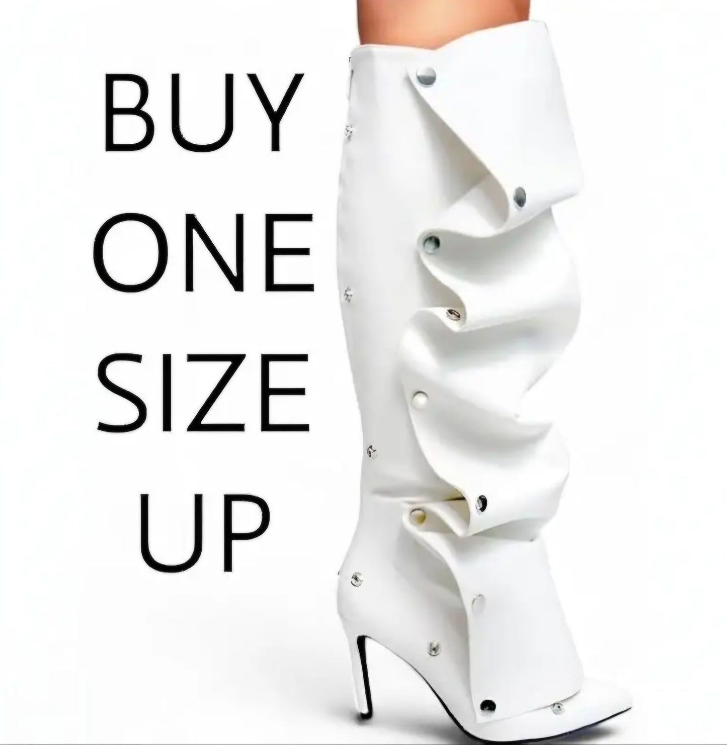 Knee-High Stiletto Heels Slouchy Shark Boots