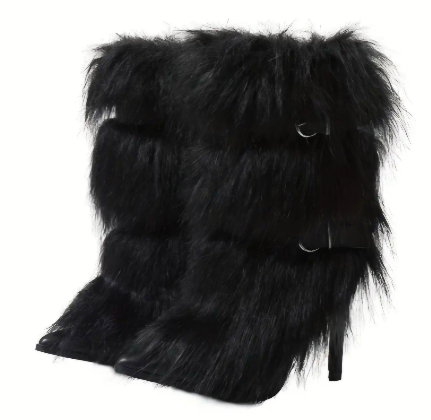 Punk Style Faux Fur Fluffy Ankle Boots