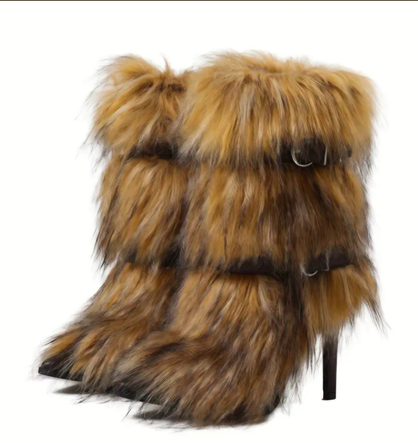 Punk Style Faux Fur Fluffy Ankle Boots