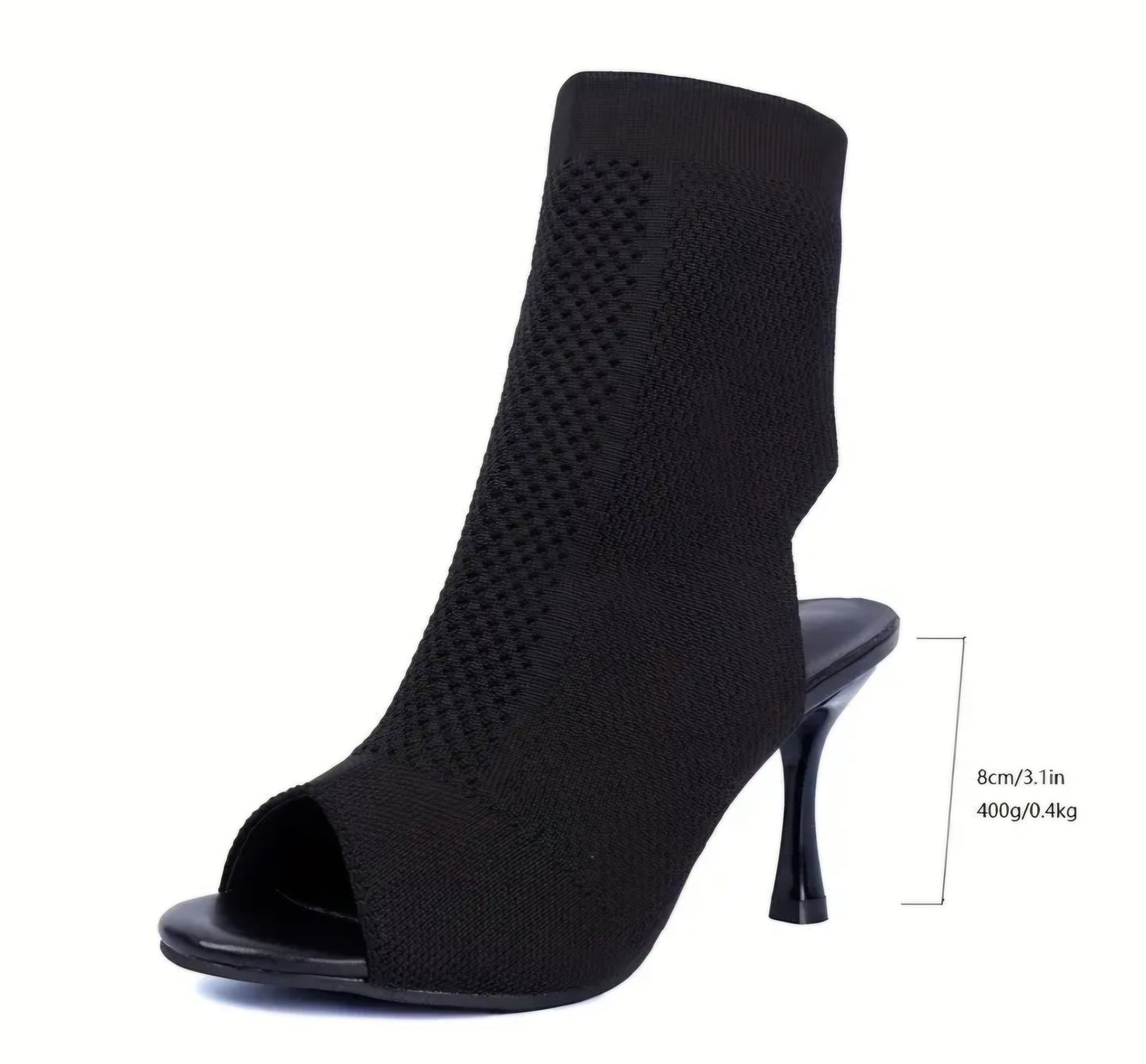 Elegant Knit Fish Mouth  Open-Toe Stiletto Heels