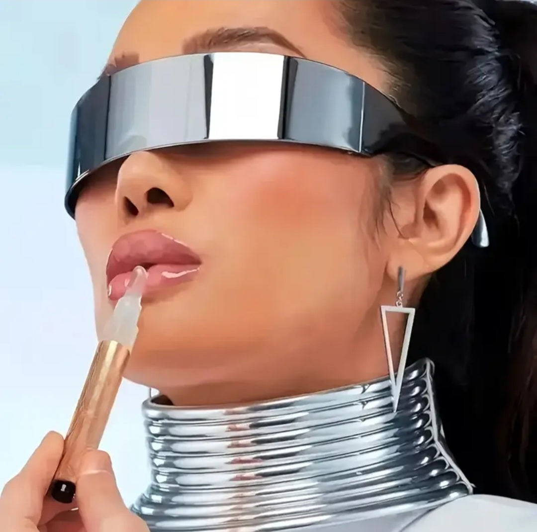 Shiny Reflective Futuristic Tech-Themed Eyeglasses