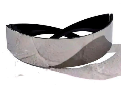 Shiny Reflective Futuristic Tech-Themed Eyeglasses