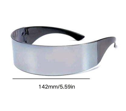 Shiny Reflective Futuristic Tech-Themed Eyeglasses