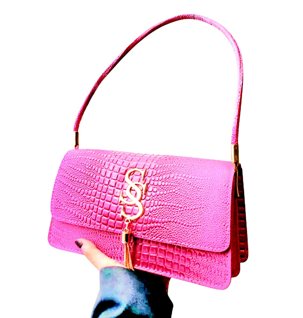 Crocodile-Embossed Luxury Leather Shoulder Bags