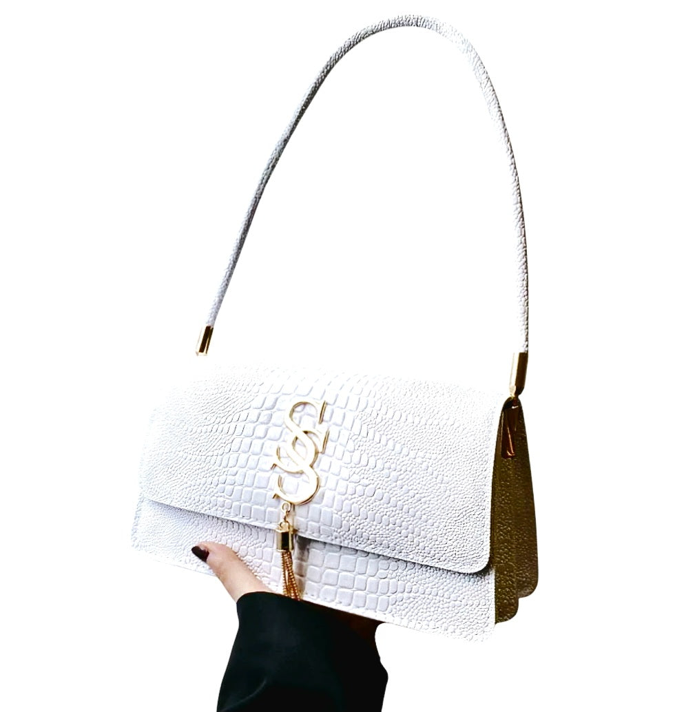 Crocodile-Embossed Luxury Leather Shoulder Bags