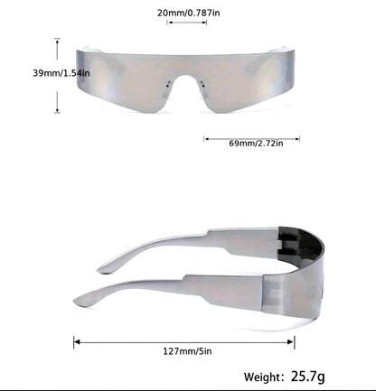 Futuristic Cyberpunk Style Wrap-Around Sunglasses