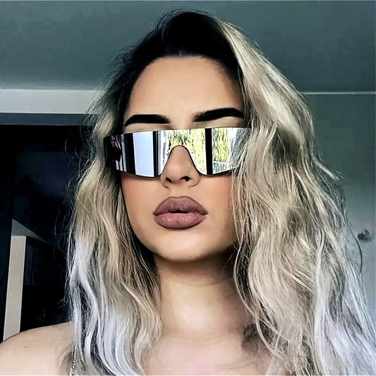Futuristic Cyberpunk Style Wrap-Around Sunglasses