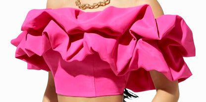 Off-Shoulder Ruffle Crop-Top