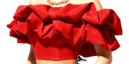 Off-Shoulder Ruffle Crop-Top