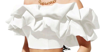 Off-Shoulder Ruffle Crop-Top