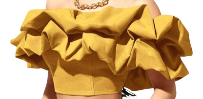 Off-Shoulder Ruffle Crop-Top
